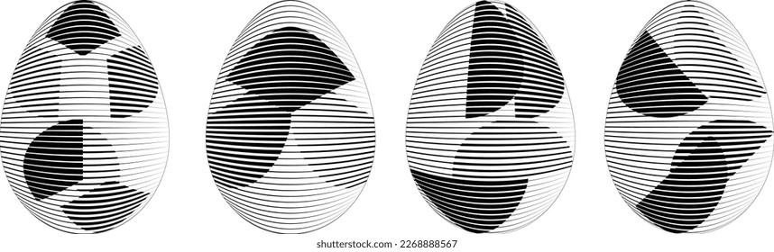 Easter Egg Design. Vector oval shape. Ornament Easter eggs set.