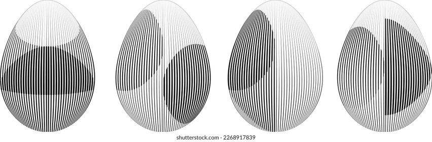 Easter Egg Design. Vector oval shape. Ornament Easter eggs set.