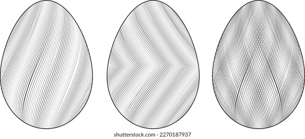 Easter Egg Design. Vector oval shape. Ornament Easter eggs set.