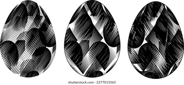 Easter Egg Design. Vector oval shape. Ornament Easter eggs set.