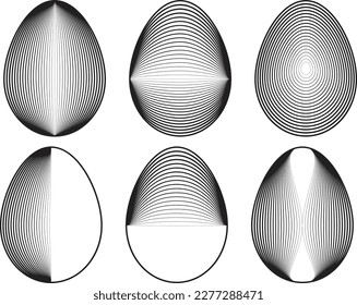 Easter Egg Design. Vector oval shape. Ornament Easter eggs set.