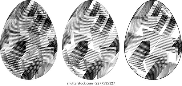 Easter Egg Design. Vector oval shape. Ornament Easter eggs set.