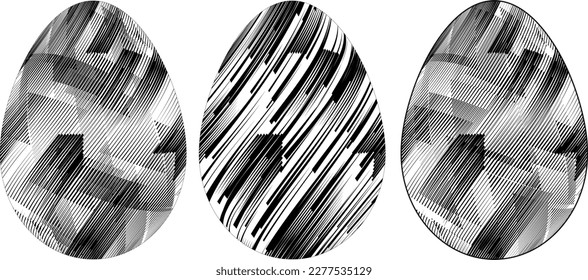 Easter Egg Design. Vector oval shape. Ornament Easter eggs set.