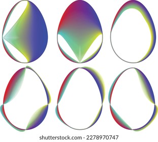 Easter Egg Design. Vector oval shape. Ornament Easter eggs set.