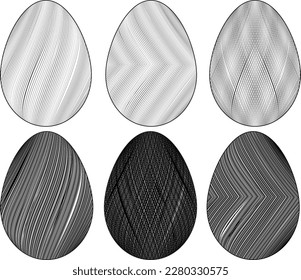 Easter Egg Design. Vector oval shape. Ornament Easter eggs set.