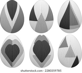Easter Egg Design. Vector oval shape. Ornament Easter eggs set.