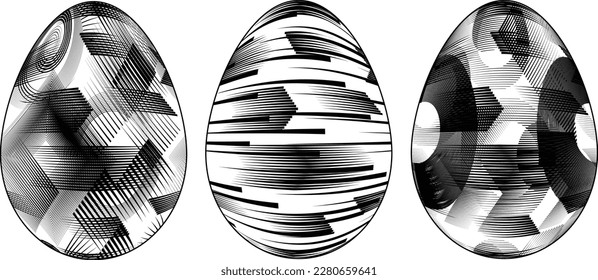 Easter Egg Design. Vector oval shape. Ornament Easter eggs set.