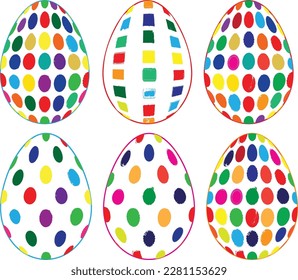 Easter Egg Design. Vector oval shape. Ornament Easter eggs set.