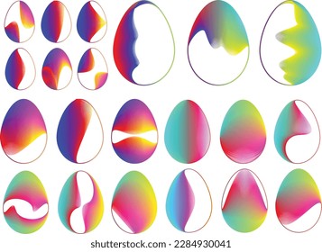 Easter Egg Design. Vector oval shape. Ornament Easter eggs set.