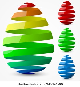 easter egg design.(ribbon style.wide spaced version)