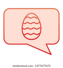 Easter egg dialogue bubble gradient line icon. Happy Easter speech balloon outline style pictogram on white background. Message with painted greeting egg for mobile and web design. Vector graphics