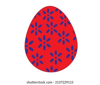 Easter egg with different textures, patterns and colors. Spring holiday. Vector illustration isolated on white background.