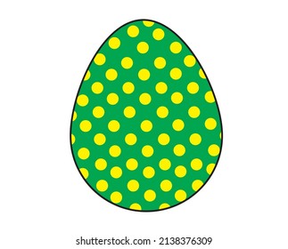 Easter egg with different textures, patterns and colors. Spring holiday. Vector illustration isolated on white background.