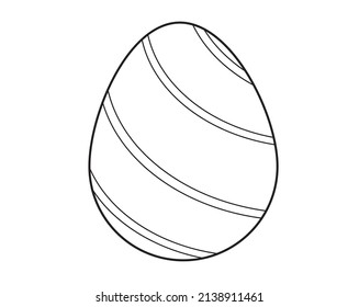 Easter egg with different textures, patterns and colors. Spring holiday. Vector illustration isolated on white background.