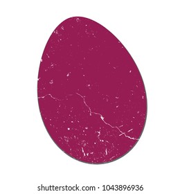 Easter egg distressed isolated design element for your design. EPS10 vector.