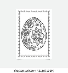 Página del libro de coloreado de óvulos de Pascua. páginas coloreadas para niños y adultos con un fondo blanco.