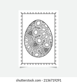 Página del libro de coloreado de óvulos de Pascua. páginas coloreadas para niños y adultos con un fondo blanco.