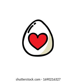 Easter egg doodle icon, vector illustration