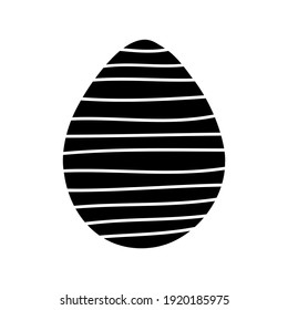 Ilustración del doodle de huevo de Pascua aislada en un fondo blanco.