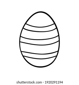 Easter egg doodle illustration isolated on a white background.