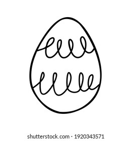 Easter egg doodle illustration isolated on a white background.