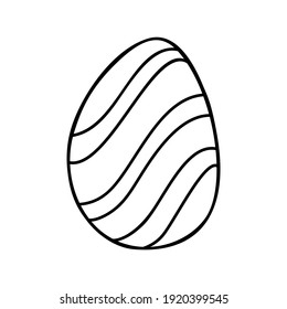 Easter egg doodle illustration isolated on a white background.