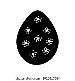 Easter egg doodle illustration isolated on a white background.