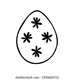 Easter egg doodle illustration isolated on a white background.