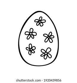 Easter egg doodle illustration isolated on a white background.