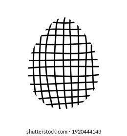 Easter egg doodle illustration isolated on a white background.