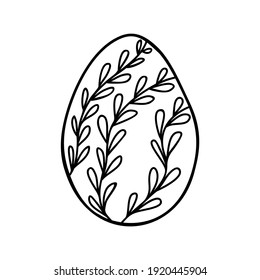 Osterei-Doodle-Illustration einzeln auf weißem Hintergrund.