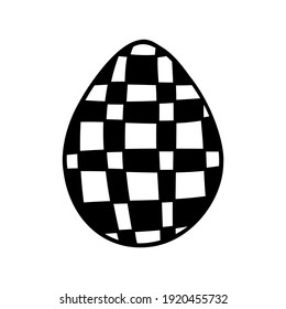 Easter egg doodle illustration isolated on a white background.