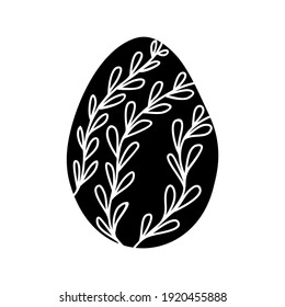 Easter egg doodle illustration isolated on a white background.
