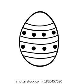 Easter egg doodle illustration isolated on a white background.