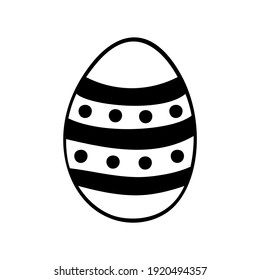 Easter egg doodle illustration isolated on a white background.