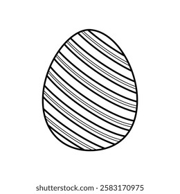 easter egg doodle outline on white background