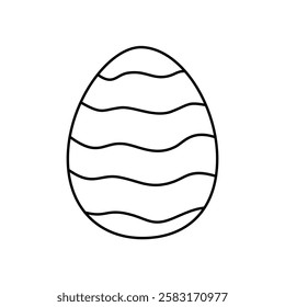 easter egg doodle outline on white background