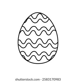 easter egg doodle outline on white background