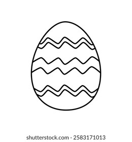 easter egg doodle outline on white background