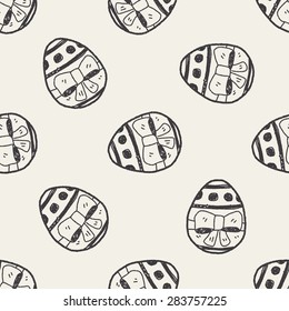 Easter egg doodle seamless pattern background
