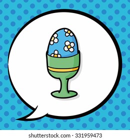 easter egg doodle, speech bubble