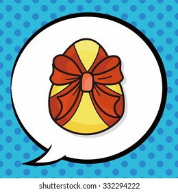 easter egg doodle, speech bubble