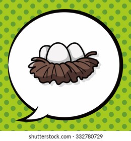 easter egg doodle, speech bubble