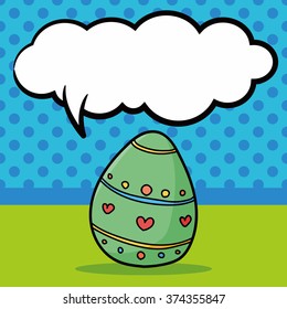 easter egg doodle, speech bubble