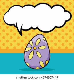 easter egg doodle, speech bubble