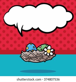 easter egg doodle, speech bubble