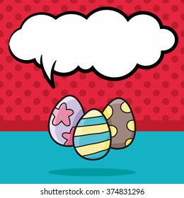 easter egg doodle, speech bubble
