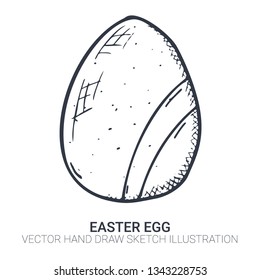 Easter egg in doodle style. Hand drawn illustration. Banner background