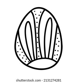 Easter egg in doodle style. Happy Easter hand drawn isolated on white background. Sketch eggs for cards, logos, holidays. Vector illustration.