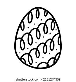 Easter egg in doodle style. Happy Easter hand drawn isolated on white background. Sketch eggs for cards, logos, holidays. Vector illustration.